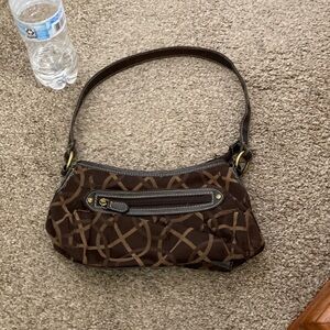 Merona Brown and Tan Patterned Shoulder Bag
